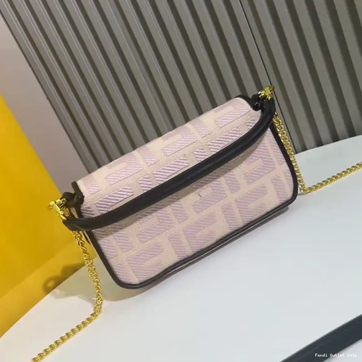 Cheap Mini Canvas Motif Bag In Cherry FF Fendi Baguette 0516